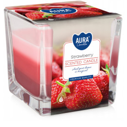 Bispol Tricolor sviečka 170g snk80-73 - strawberry