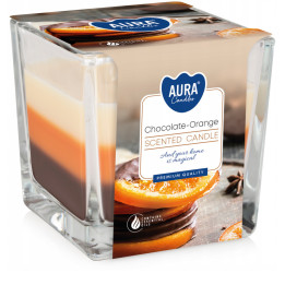 Bispol trojfarebná sviečka 170g-Chocolate -Orange