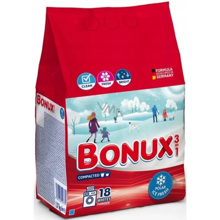 Bonux prací prášok Polar Ice Fresh Whites 1,17kg 18PD