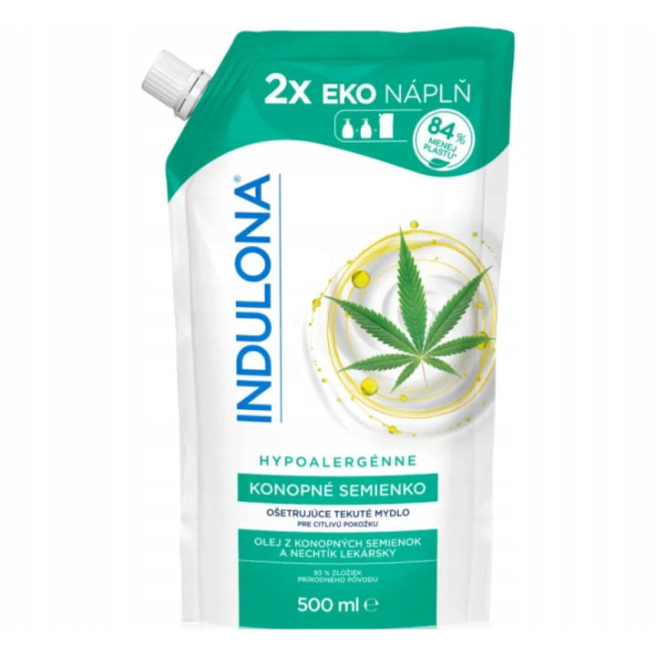 Indulona tekuté mydlo Konopné semínko náplň 500ml