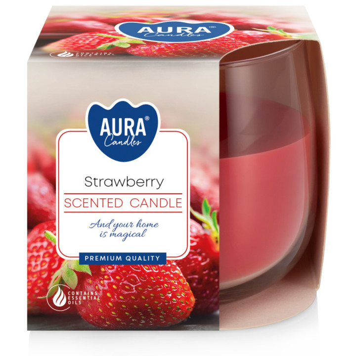 Aura Bispol Strawberry vonná sviečka 130g