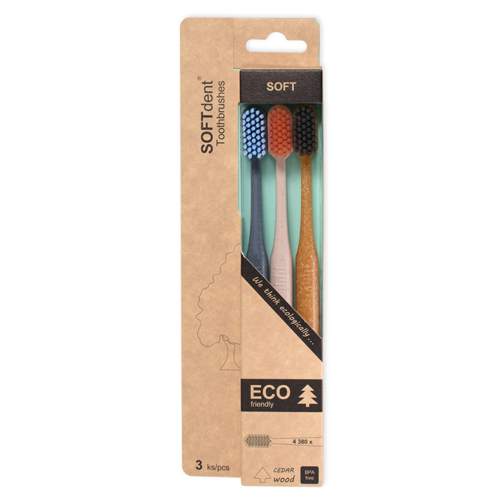 Soft Dent ECO zubná kefka Soft 3ks