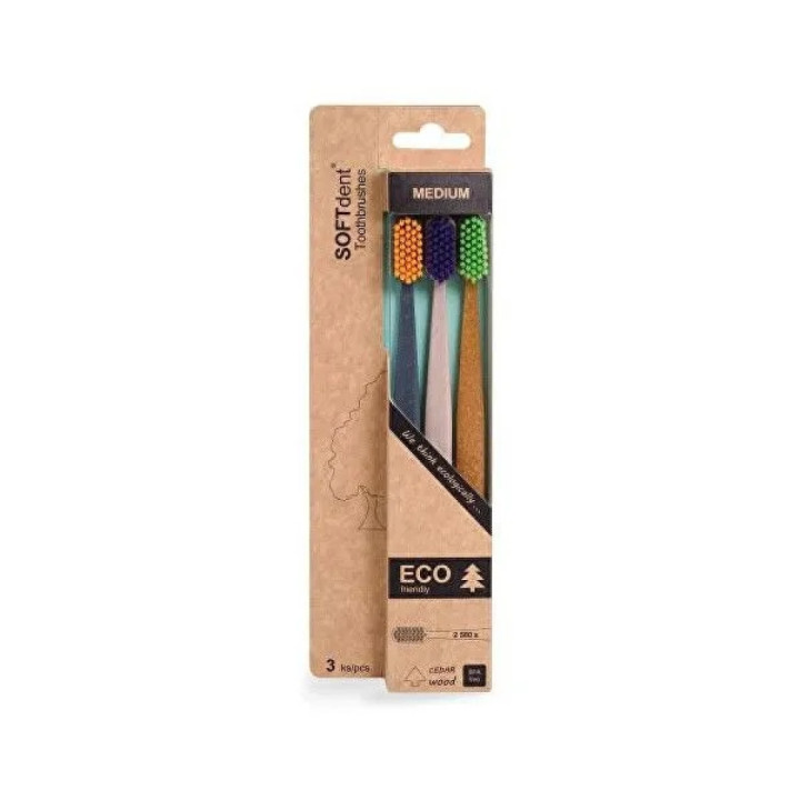 Soft Dent ECO zubná kefka Medium 3ks