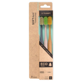 Soft Dent ECO zubná kefka ultrasoft 3ks