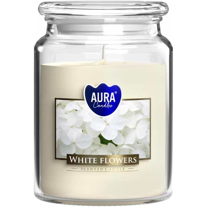 Aura sviečka v dóze White Flowers