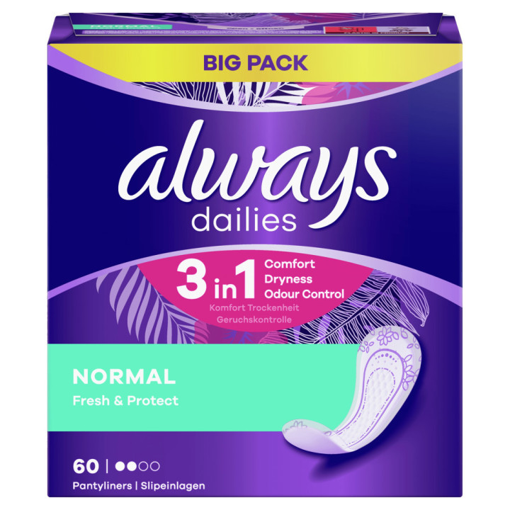Always vložky Fresh&Protect Normal 60ks