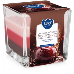 Bispol Tricolor sviečka 170g snk80-104 - chocolate&cherry
