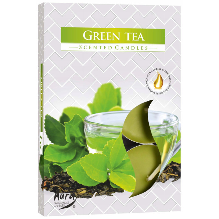 Aura sviečka voňavá Green Tea 4ks/bal