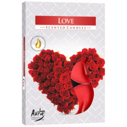 Aura sviečka voňavá Love 4ks/bal