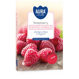 Aura sviečka voňavá Raspberry 4ks/bal